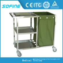 Chariot d&#39;hôpital en acier inoxydable SF-HJ4010